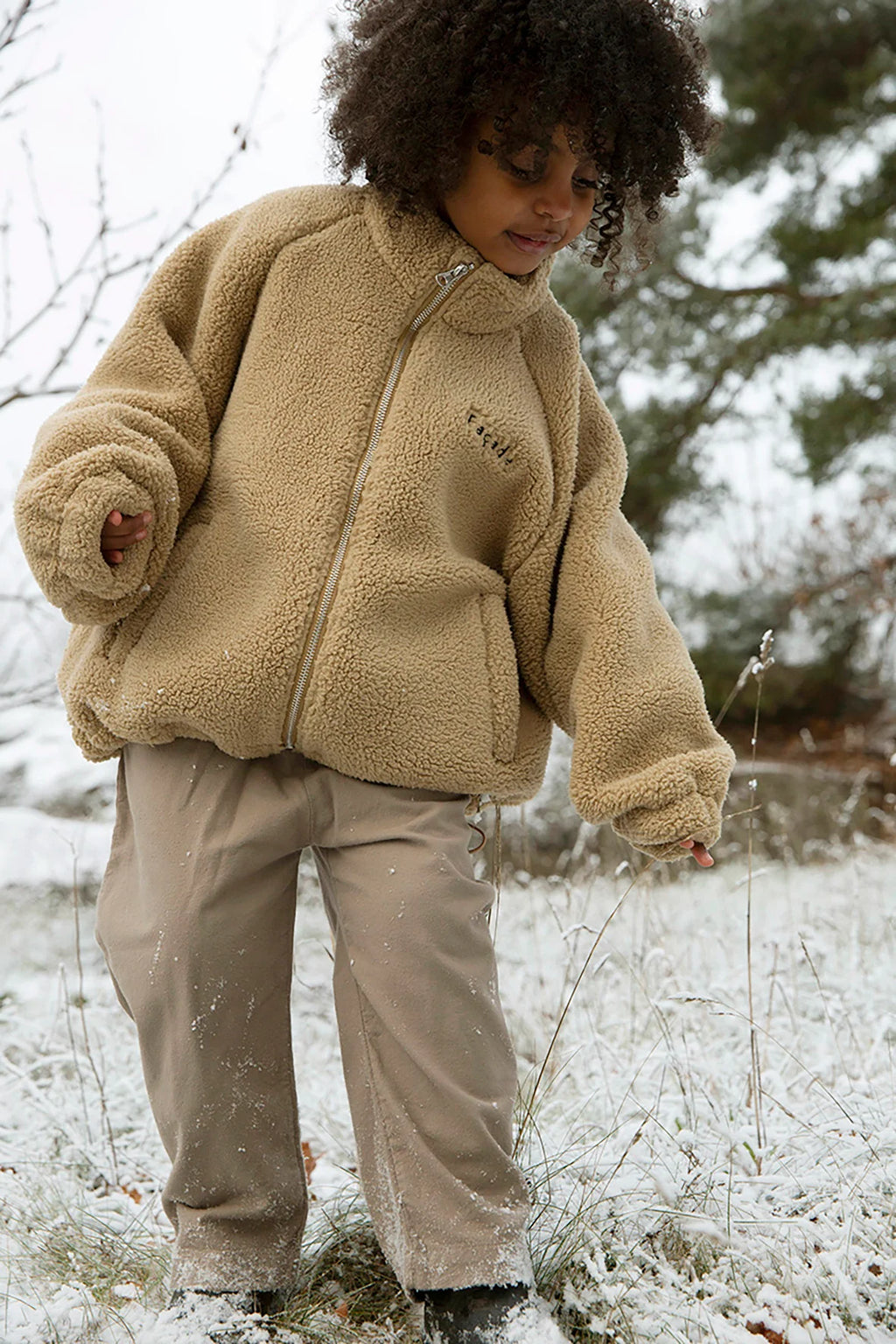 TENKA TEDDY ZIP SWEATER - CAMEL