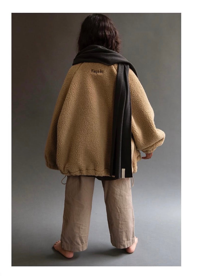 TENKA TEDDY ZIP SWEATER - CAMEL