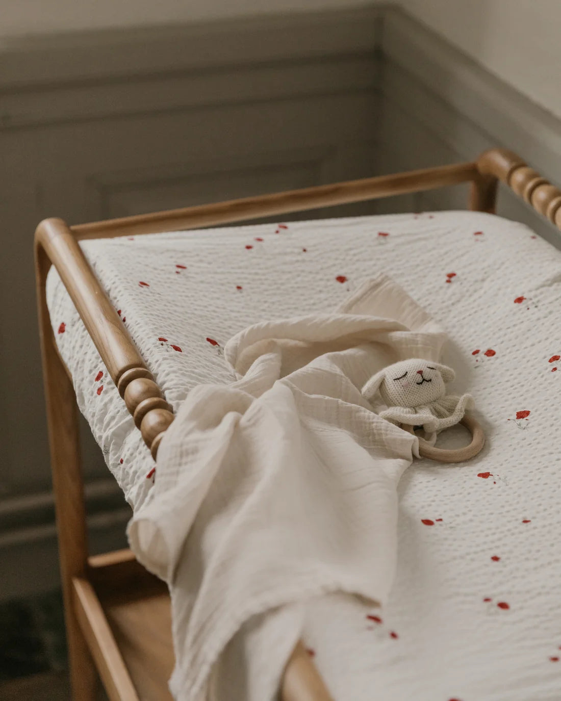 Garbo & Friends Seersucker Changing Mat Cover - Poppy