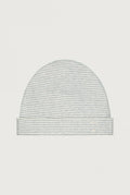 Striped beanie on a light gray background