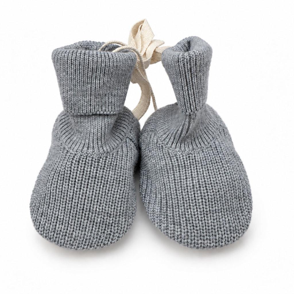 Baby knitted booties Gray Mel