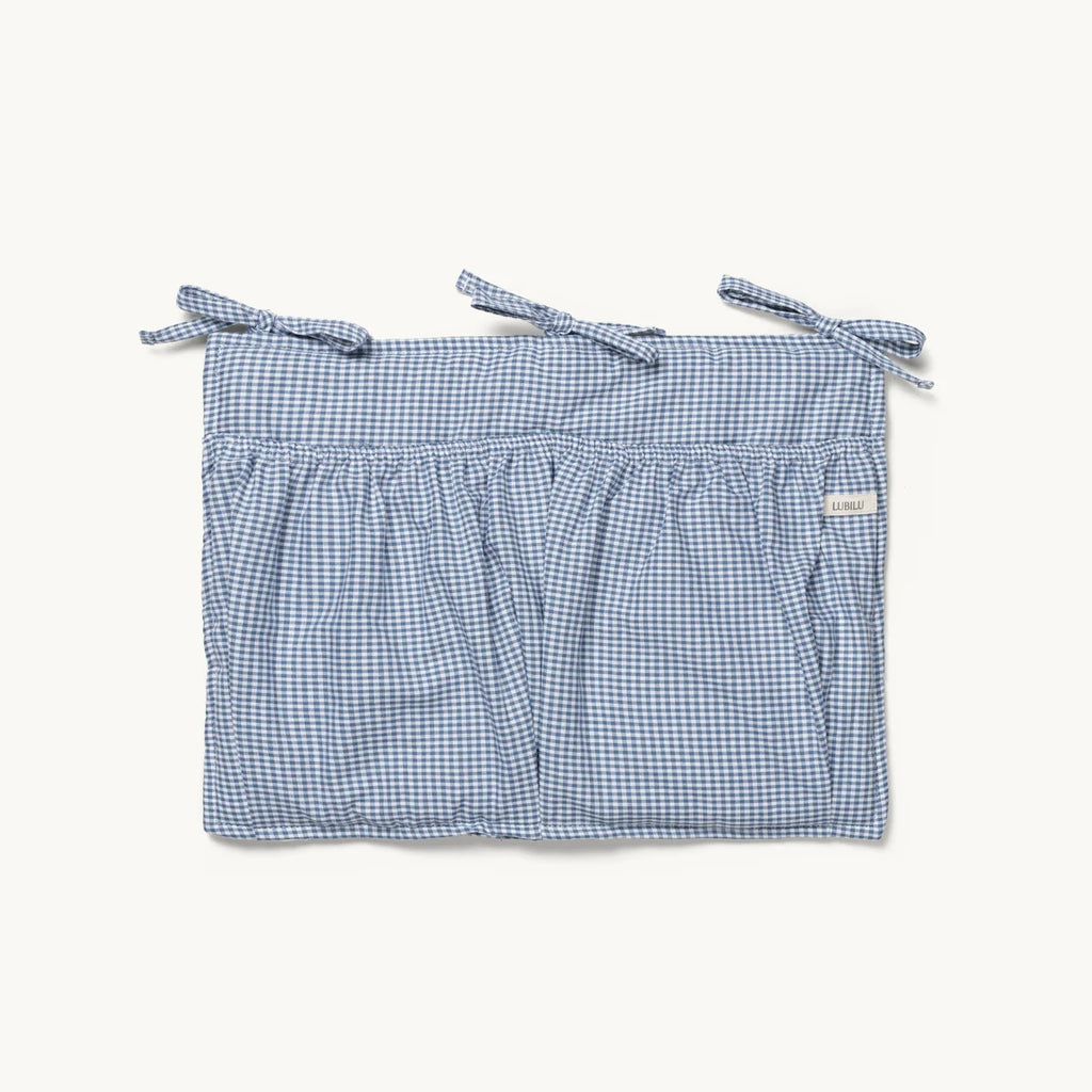 Mini check bed pocket Blue