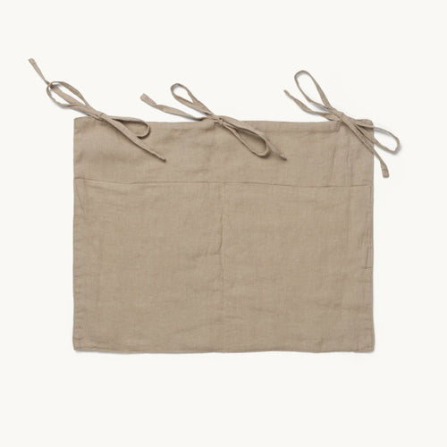 Linen Bed Pocket  Dark Beige