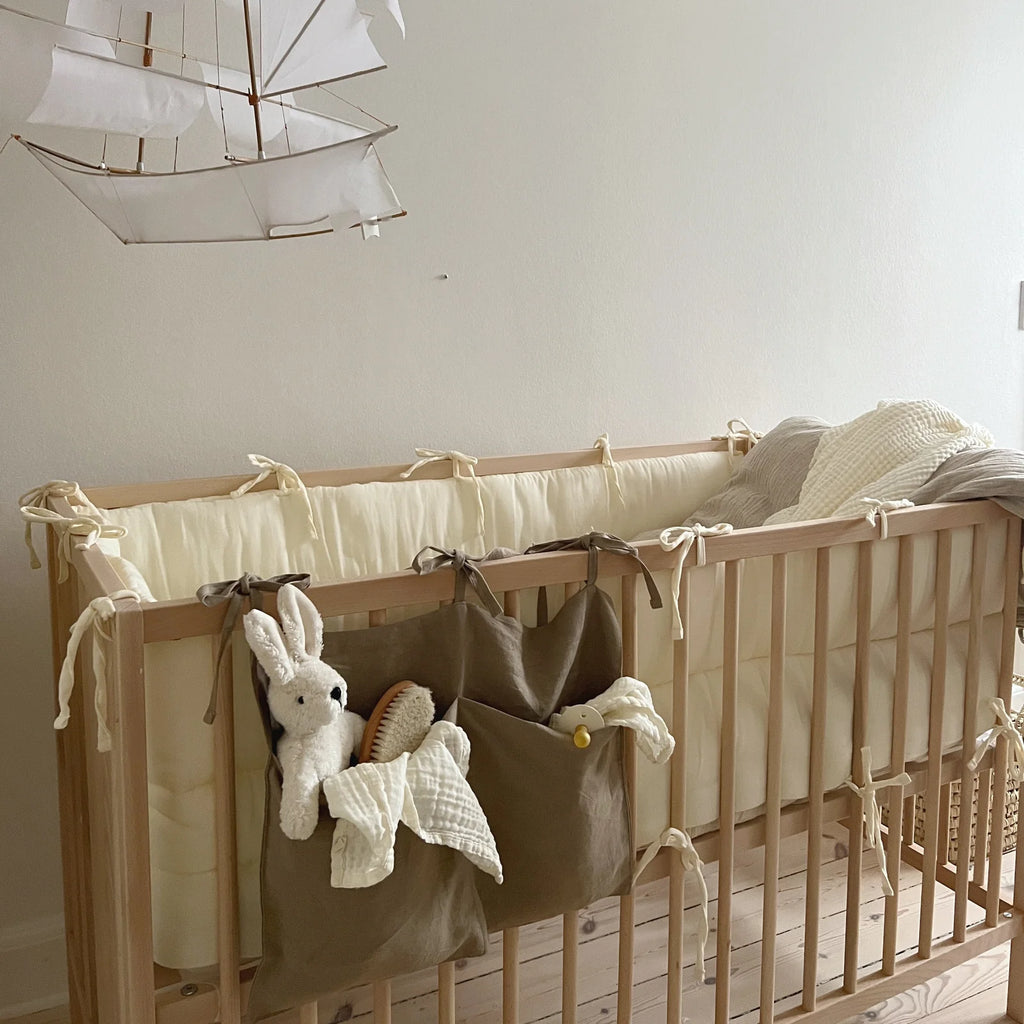 Linen Bed Pocket  Dark Beige