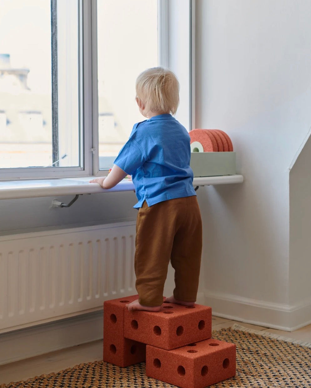 3-in-1 Baby walker Burnt Orange/Dusty Green