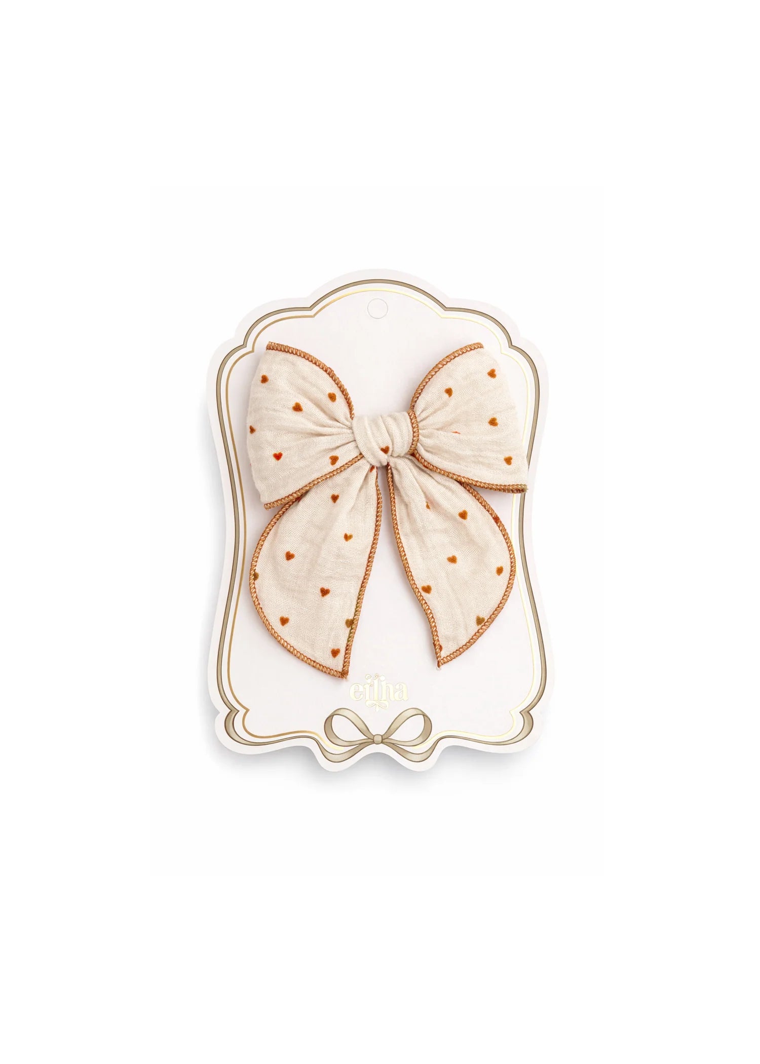 bow hairclip with hearts
