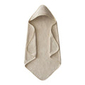 Beige hooded towel on a white background
