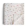 Floral patterned fabric on a white background