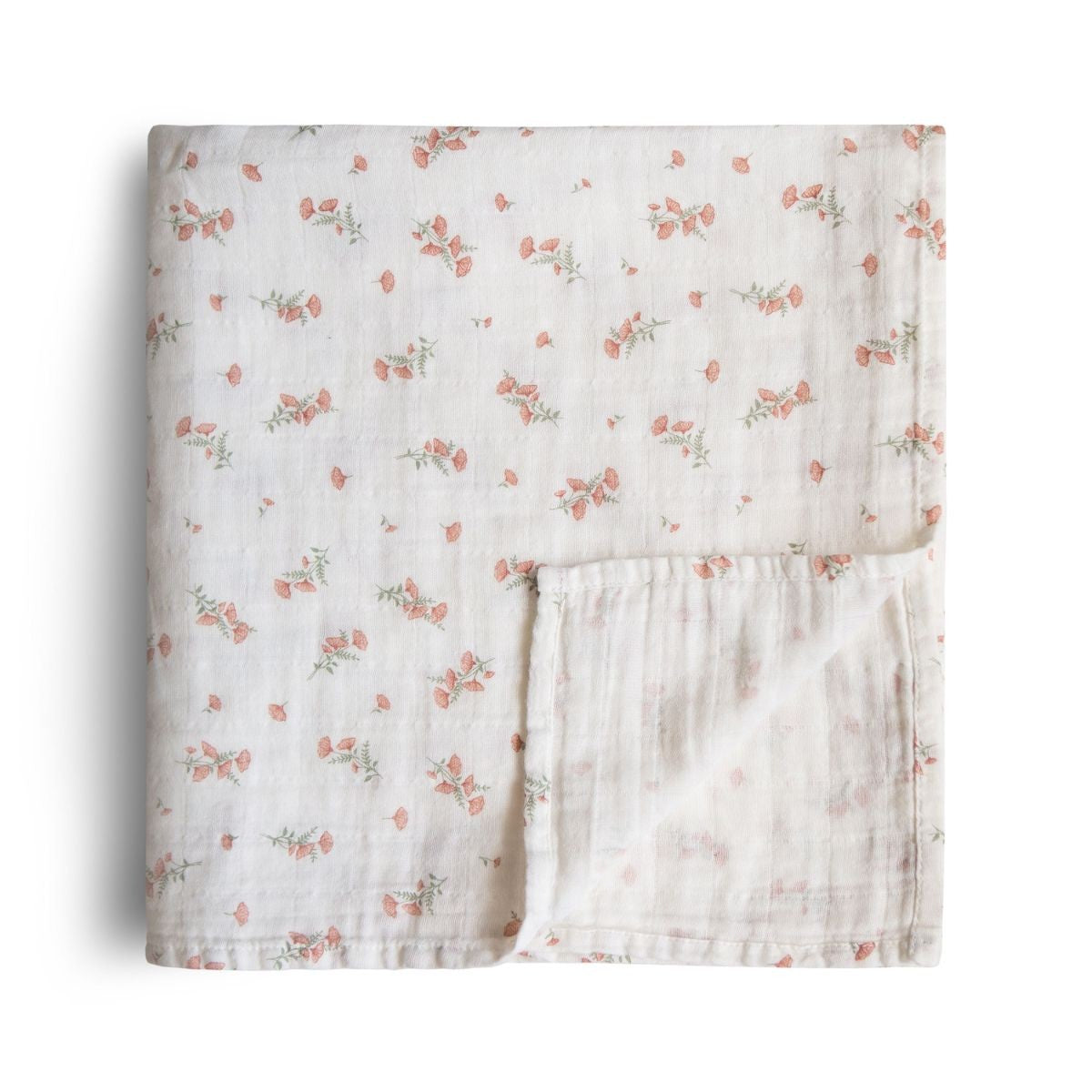 Floral patterned fabric on a white background