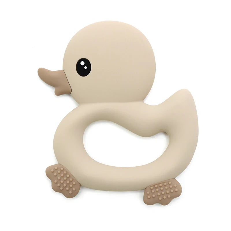 Silicone Teether Duck - Beige