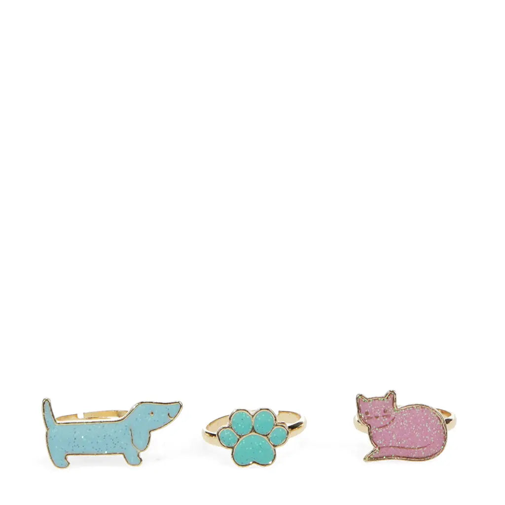 Set of Three Glitter Rings