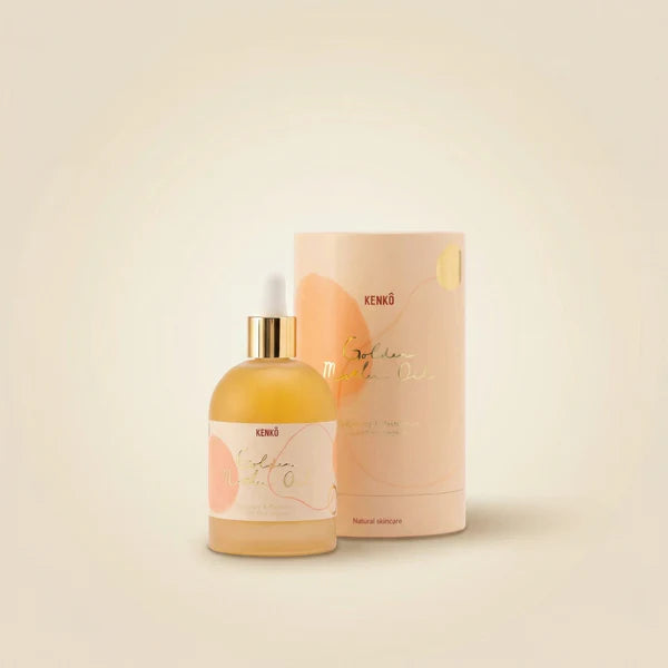 Bottle and packaging of Kenko product on a beige background